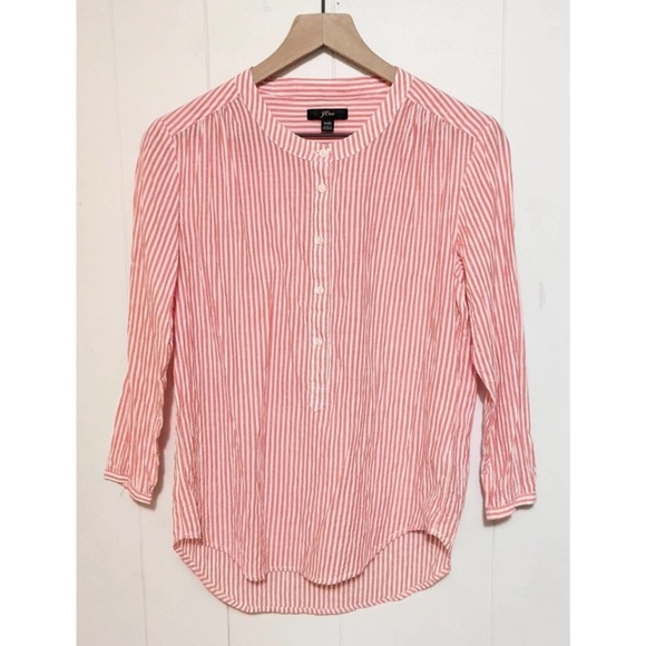 J. CREW Striped Mandarin Collar Popover - Picture 4 of 6